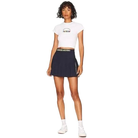 THE MAYFAIR ART CLUB Tennis Skirt x Revolve Pleated Mini Skirt Navy Size M/L - Picture 3 of 8